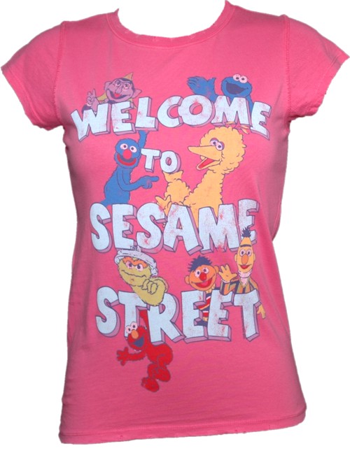 Welcome To Sesame Street Ladies T-Shirt from Famous Forever