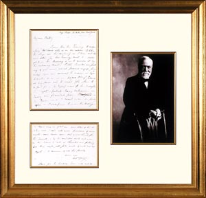 Andrew Carnegie handwritten letter