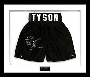 FamousRetail Mike Tyson signed black shorts