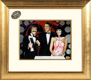 FamousRetail Ronald Reagan, Sonny Bono and Cher signed 10x8and#39;and39; photo