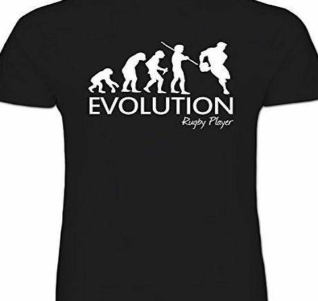 Fancy A Snuggle Evolution of a Rugby Player Black Mens Cotton Short Sleeve T-Shirt Size M