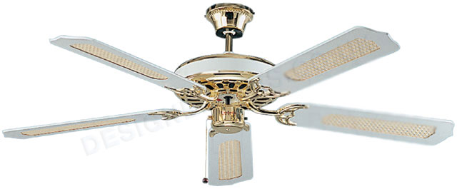 Classic 52 inch white and brass ceiling