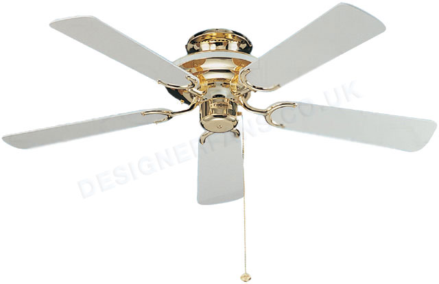 Fantasia Mayfair 42 inch brass and white ceiling