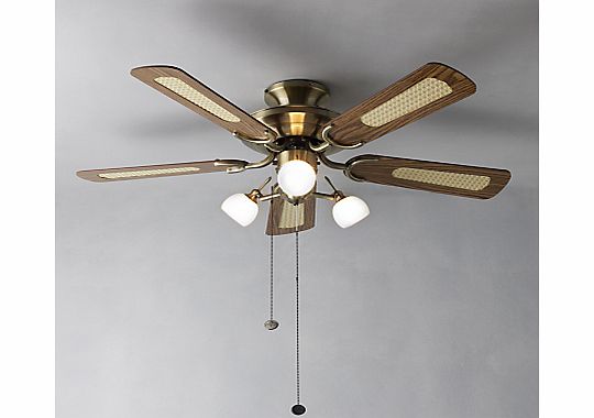 Mayfair Ceiling Fan and Light, Antique