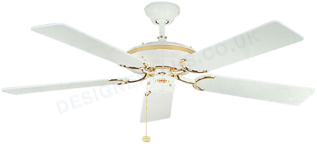 Riviera 52 inch white and brass ceiling