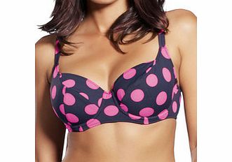 Ibiza pink spots balcony bikini top