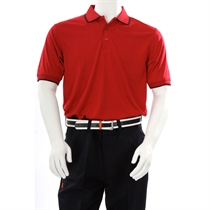 Farah Golf birdseye short sleeve polo red