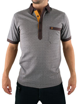 Brown Hicks Pattern Polo Shirt