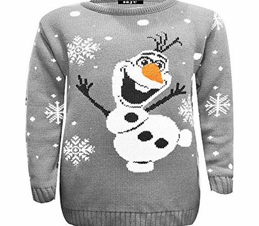 Fashion Mark - Childern Kids Unisex Boys & Girls Rudolph 3D Nose Pom Pom Christmas Xmas Sweater Jumper Top - 