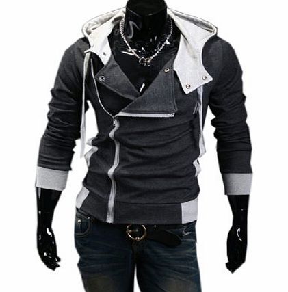 Fashion Season Assassins Creed 3 Desmond Miles Hoodie Costume Top Coat Jacket Cosplay Hoody (M, Dark Gray)