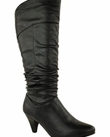 Fashion Thirsty LADIES WOMENS LOW MID BLOCK CHUNKY HEEL KNEE HIGH CALF RIDING BOOTS SHOES SIZE