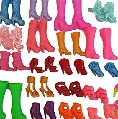 fat-catz-copy-catz 10 or 20 Pairs Of High Quality Fashion Shoes High Heeled silicone Boots For Barbie Sindy Doll (Not Mattel) Outfit Dress Toys posted from London by Fat-catz (20 pairs dolls boots)