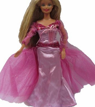 Barbie Sindy Dolls Traditional Pink net lace Ball Princess Party Gown Similar to Aladdins Jasmine (Not Mattel, doll not included) - By Fat-catz-copy-catz