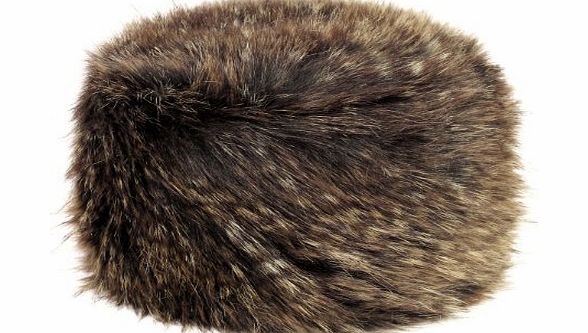 Faux Fur Throws Designer Faux Fur Pill-Box Hat - Med/Lge, Longhaired Brown Bear
