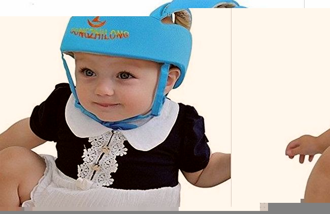 Baby Toddler Safety Adjustable Helmet Headguard Children Hats Cap Harnesses Blue