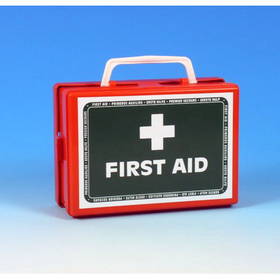 FAW Empty Orange First Aid Box with Wall Bracket