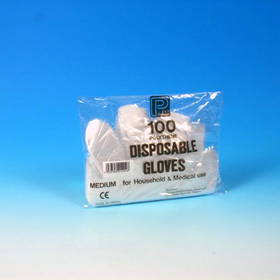 Polythene Disposable Gloves Medium x 100