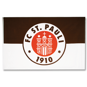 06-07 St Pauli Logo Flag - Brown/White