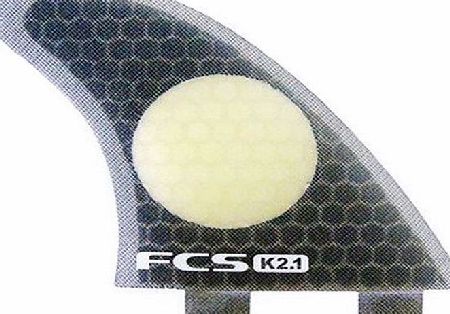 FCS K2.1 PC Tri Fin Set - Black/White