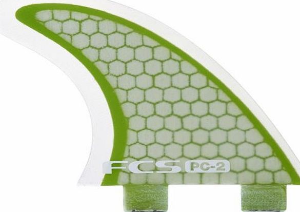 FCS Performance Core-2 Fin Set - Green/Clear