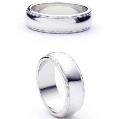 5mm Medium Flat Court Felicitia Wedding Band Ring In Palladium