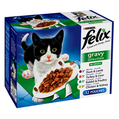 Felix Adult Pouch Gravy Select Cat Food 100gm 12 Pack