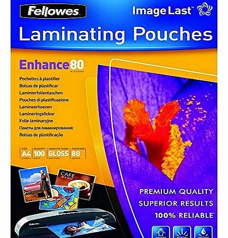 Fellowes ImageLast A4 80 Micron Laminating Pouch - (Pack of 100)