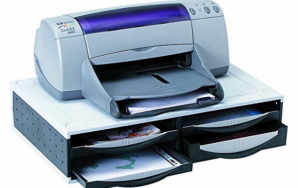 Machine Organiser Printer Stand with Cable Management Clip Platinum Graphite Ref 24004