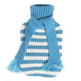Femme Blue Blue and White Scarf Woolly Hot Water Bottle