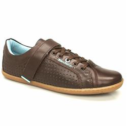 Fenchurch Male Fenchurch Fensquare Leather Upper Fashion Trainers in Brown and Pale Blue, White and Green