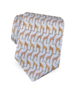 Giraffe Signature Printed Silk Tie