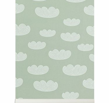 Cloud Wallpaper - mint green `One size