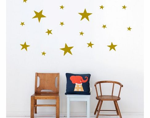 Ferm Living Group of stars sticker - copper `One size