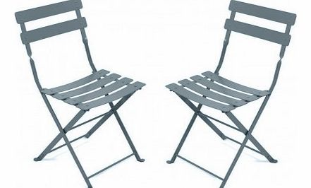 Fermob Set of 2 Tom Thumb chairs Dark grey `One size