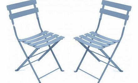 Fermob Set of 2 Tom Thumb chairs Light blue `One size