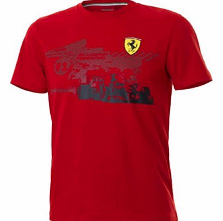 Ferrari F1 Mens Graphic Race Car Red T-Shirt (XX-Large)