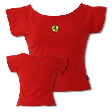 Ferrari Ladies Scudetto Off Shoulder Top Red