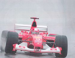 Michael Schumacher in the Rain at Brazil 2003