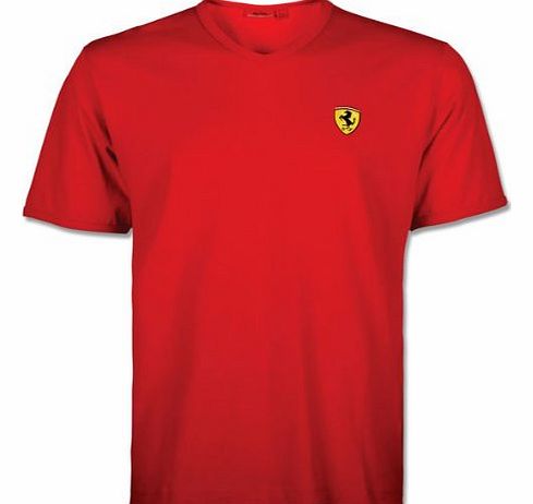 Ferrari Red V-Neck T-Shirt Mens (Large)