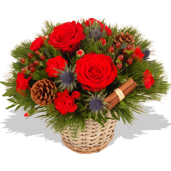 Festive Basket - flowers