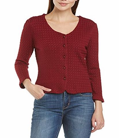 Fever Womens Winsford Button Front 3/4 Sleeve Cardigan, Red (Maroon), Size 12