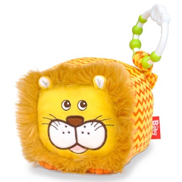 Lion Soft Toy Cube with Teething Ring