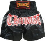 FightStuff Thawat Black Muay Thai Boxing Shorts, M
