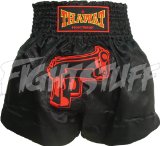 FightStuff Thawat Black Shooter Muay Thai Boxing Shorts, L