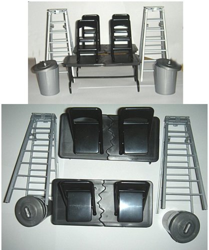 FIGURES TOY COMPANY WWE ACCESSORIES 4 CHAIRS 2 LADDERS 2 TABLES 2 TRASHCANS