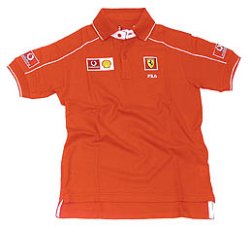 FILA Ferrari Kids Short Sleeve Polo Shirt (Red)