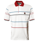 Fila Vintage Fila White and Chinese Red Polo Shirt