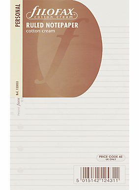 Personal Inserts, Ruled Paper, Cotton