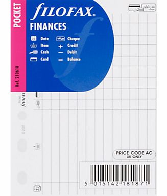 Filofax Pocket Inserts, Finances