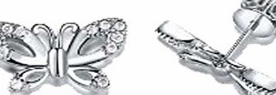 findout sterling silver Swarovski element diamond butterfly earrings . gift for women girls children (f568)